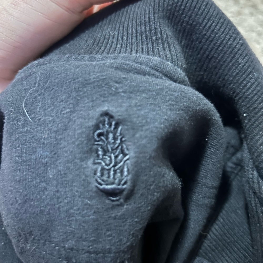 black crop half zip